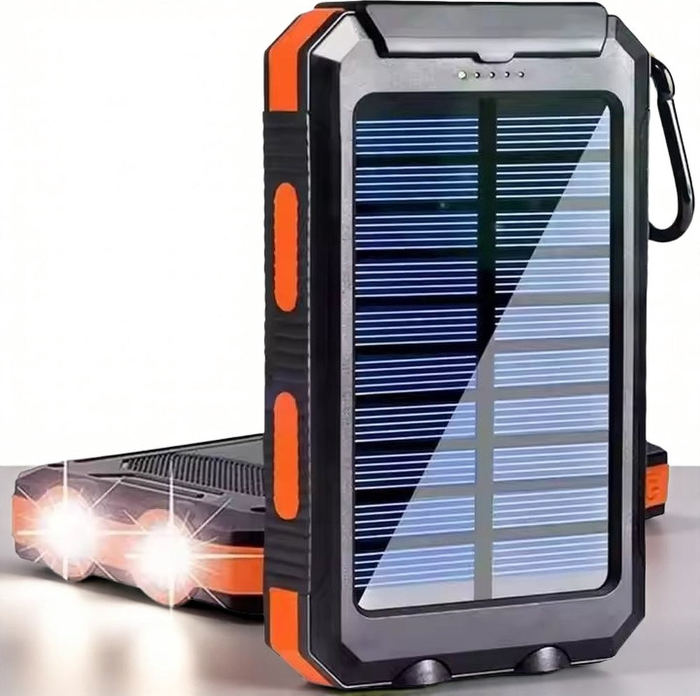 Solar Powerbank Zonne energie Powerbank 20.000 mAh Snellader 2x USB A + USB-C via meegeleverde adapter
