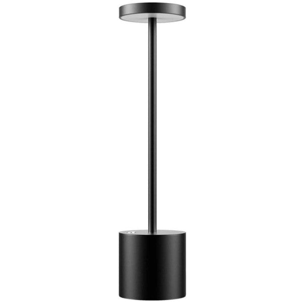 Rechargeable Table Lamp - 4000mAh - for Indoor & Outdoor Use - Wireless & Rechargeable - Dimmable - Touch Control - Battery-Powered Table Lamp - Battery - Decoration for Living Room, Bedroom & Garden - Industrial - Black