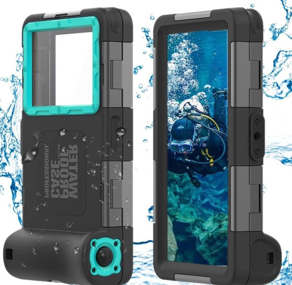 Waterdichte Telefoonhoes Universele Smartphone Duiken Cover - Zwemmen Snorkelen Onderwater - iPhone 14 Pro Max 13 11 Samsung S23 Ultra S22 S9 Huawei Google OnePlus Xiaomi Motorola - Zwart/ Blauw