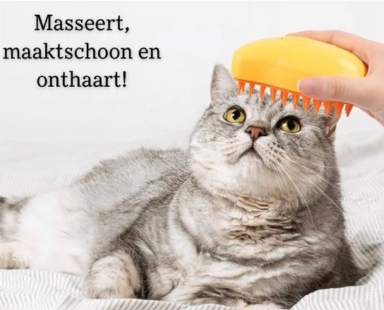 Zelfreinigende Zachte Stoomborstel Voor Katten en Honden