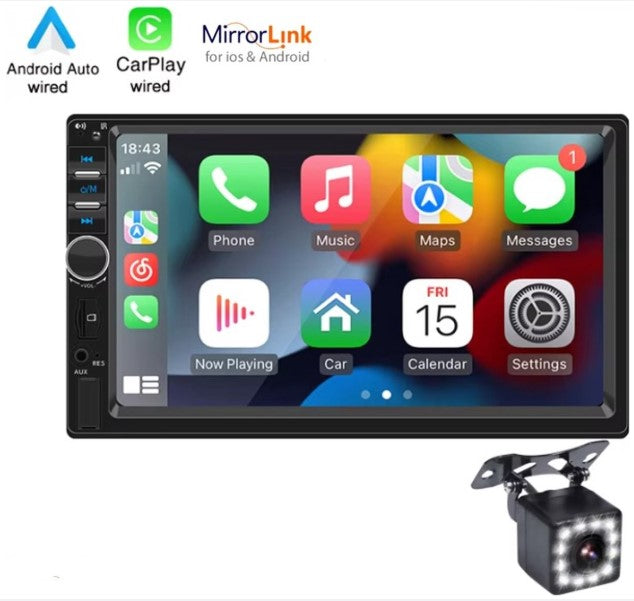 Stemap® Autoradio 7 inch Touchscreen Inclusief Achteruitrijcamera & Afstandsbediening