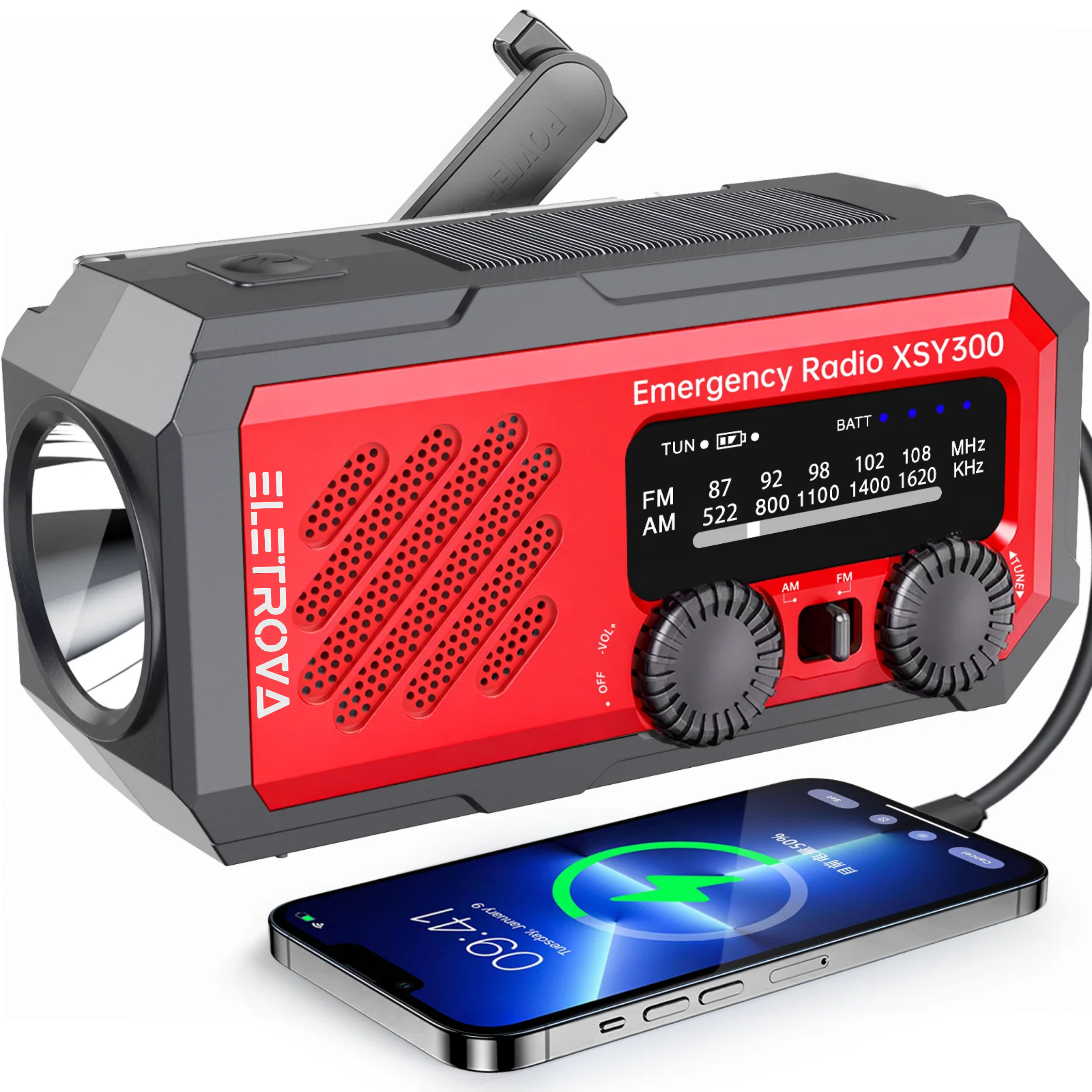 Eletrova Noodradio Solar en Opwindbaar